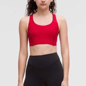 [NWT] Lululemon Power Through Bra Crimson Red Medium Support B/C Cup - Sz 6
